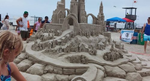 sandfest sandcastle on the beach